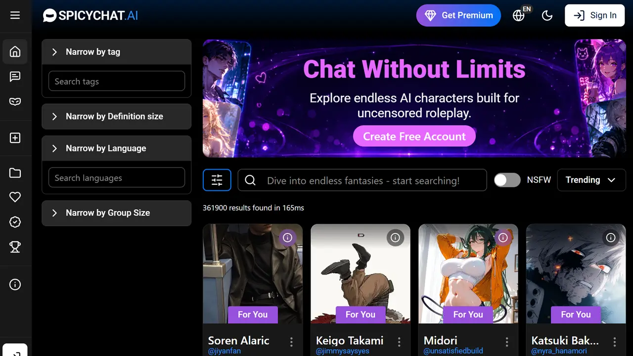 KI-Sexting-Chatbots: SpicyChat